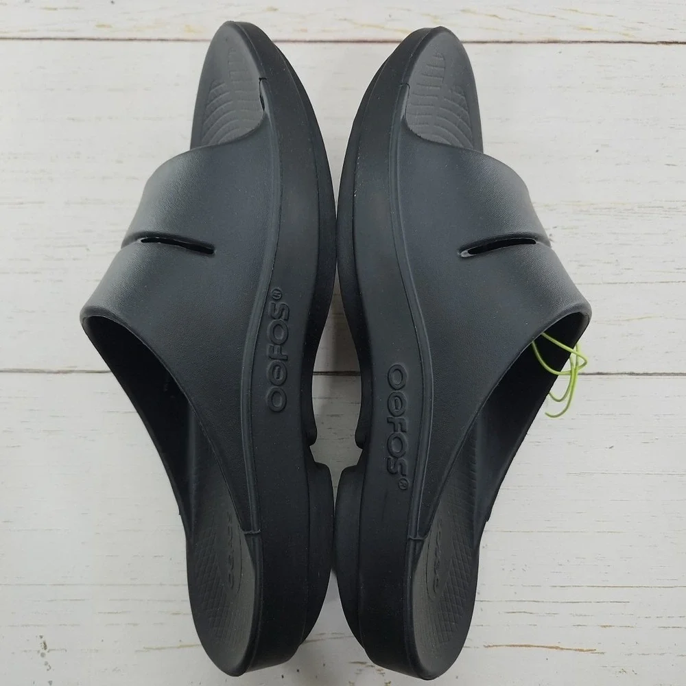 OOFOS‎ OOahh Recovery Black Slip On Slide Sandals Mens 10 Comfort Sport Athletic